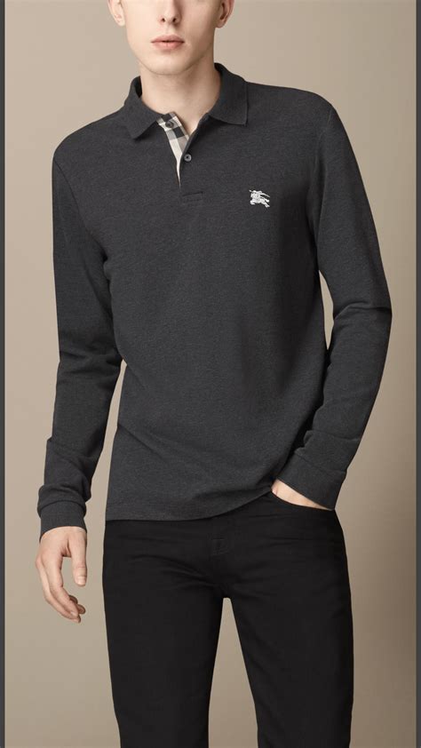 burberry polo tee price|Burberry long sleeve polo shirts.